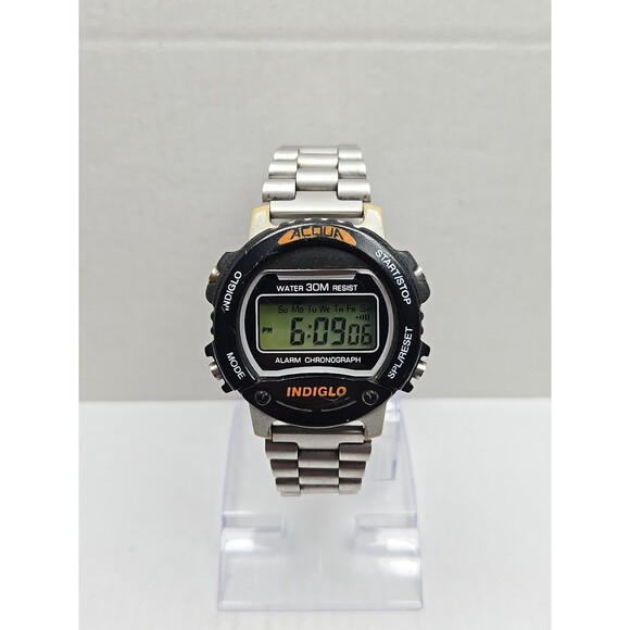 Vintage Acqua by Timex Indiglo Digital Alarm Chrono 30M Watch New Battery Sport - Picture 1 of 11